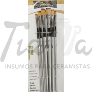 Pincel x 6 plano AM23682